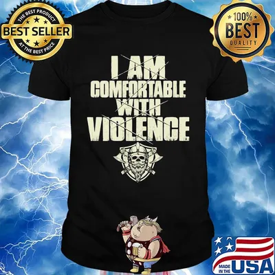 I am comfortable with violence skull beard shirt