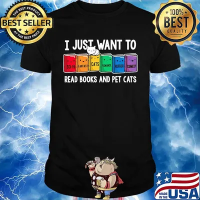 I just want to read books and pet cats shirt