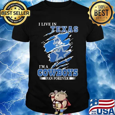 I live in texas i'm a dallas cowboys fan forever shirt