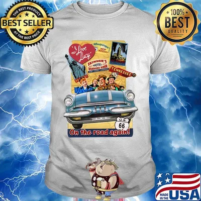 I Love lucy skinner's motel roadside diner tennessee on the road again shirt