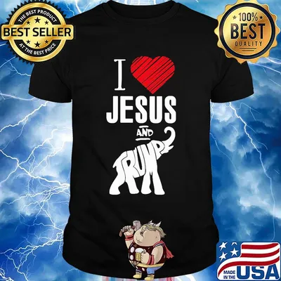 I loves Jesus and Trump elephant heart shirt
