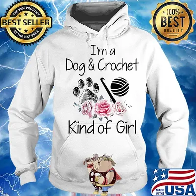 I'm a dog and crochet kind of girl footprint rose s Hoodie