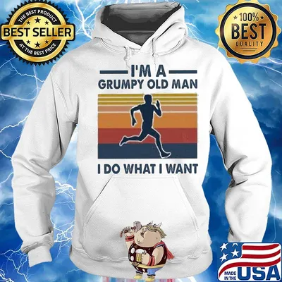 I'm a grumpy old man I do what I want Running Vintage retro s Hoodie