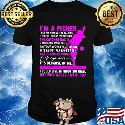 I'm a pitcher the catcher has it and throwing strikes it's because of me i could live without softball shirt