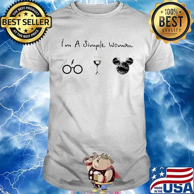 I'm a simple woman harry potter wine mickey mouse shirt