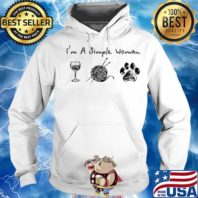 I'm a simple woman wine quitting paw dogs s Hoodie