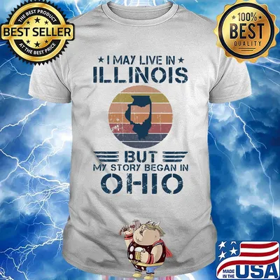 I may live in illinois but my story began in ohio vintage retro shirt