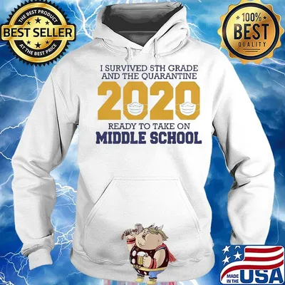 I survived 5th grade and the quarantine 2020 mask ready to take on middle school s Hoodie