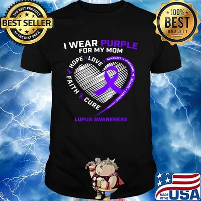 I wear purple for my mom love hope faith cure lupus awareness heart shirt