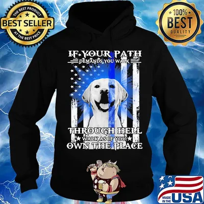 If your path demands you walk through hell walk as if you own the place golden retriever american flag independence day s Hoodie