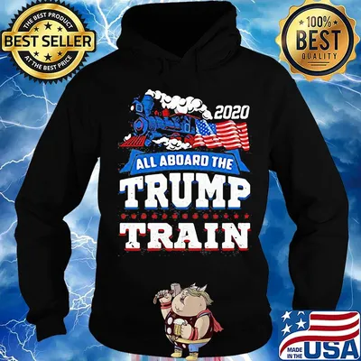 Independence day all aboard the trump train flag america 2020 s Hoodie