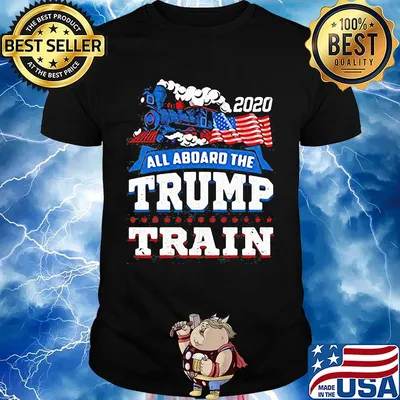 Independence day all aboard the trump train flag america 2020 shirt