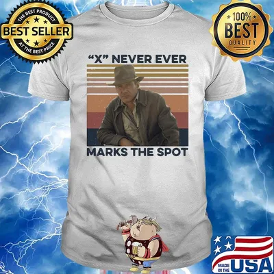 Indiana jones x never ever marks the spot vintage retro shirt