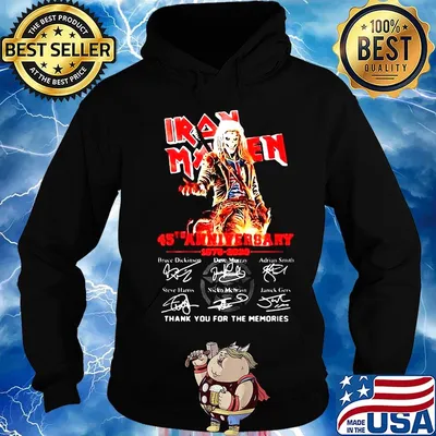 Iron maiden 45th anniversary 1975 2020 thank you for the memories signatures band s Hoodie