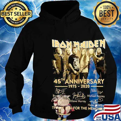 Iron maiden 45th anniversary 1975 2020 thank you for the memories signatures s Hoodie