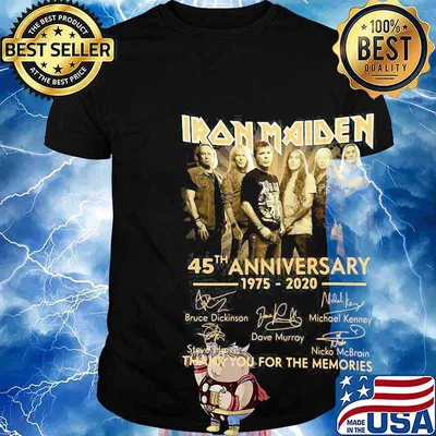 Iron maiden 45th anniversary 1975 2020 thank you for the memories signatures shirt