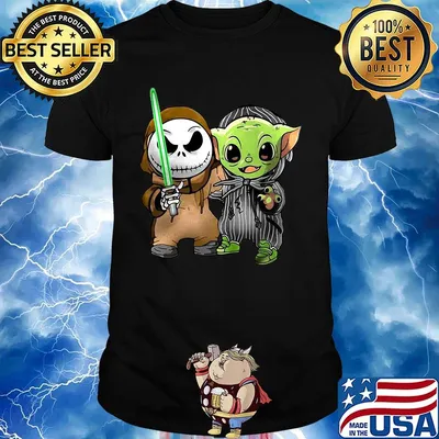 Jack skellington and baby yoda shirt