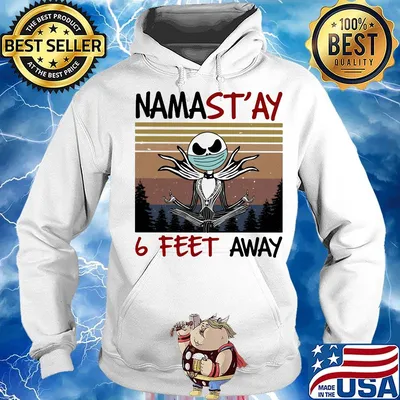 Jack skellington mask namastay 6 feet away vintage retro s Hoodie