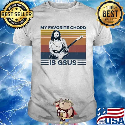 Jesus guitar my favorite chord is gsus vintage retro shirt