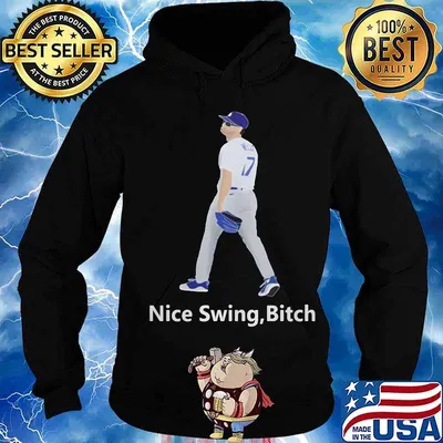 Joe kelly dodgers nice swing bitch baseball s Hoodie