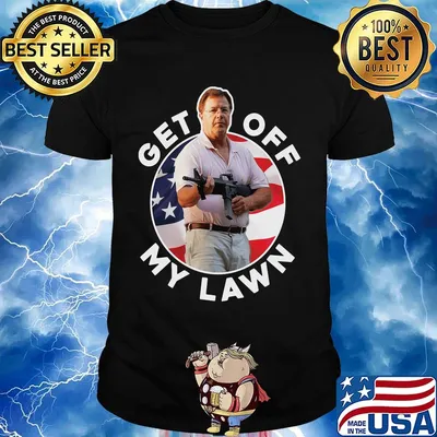John Burns guns get off my lawn American flag shirt