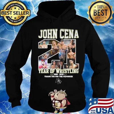 John cena 21 year of wrestling 1989 2020 thank you for the memories signature s Hoodie