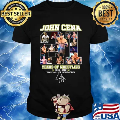 John cena 21 years of wrestling 1999 2020 thank you for the memories signature shirt