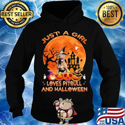 just a girl love pitbull and halloween s Hoodie