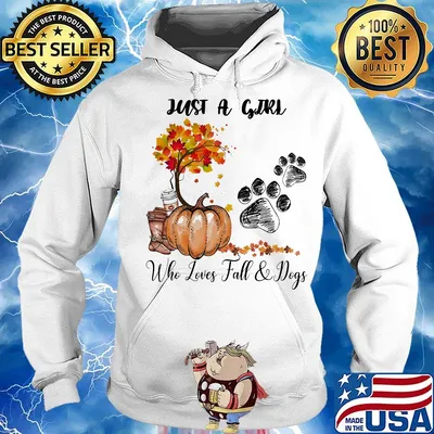 Just a girl who loves fall and dogs footprint tree pumpkin s Hoodie