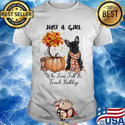 Just a girl who loves fall and french bulldogs tree pumpkin shirt