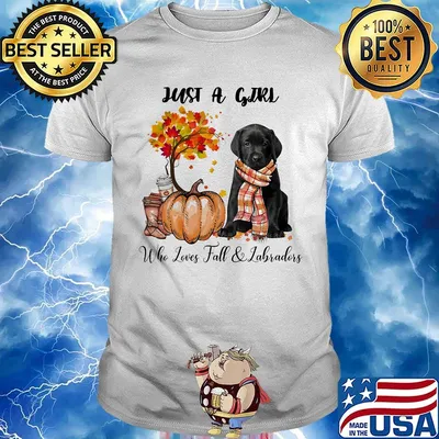 Just a girl who loves fall and labradors tree pumpkin shirt