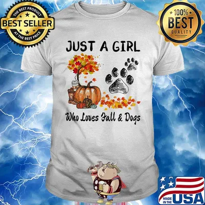 Just a girl who loves fall and paw dogs pumpkin maple leaves shirt