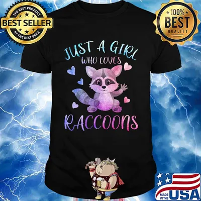 Just a girl who loves raccoons heart shirt