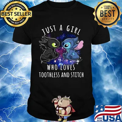Just a girl who loves toothless and stitch stars shirt