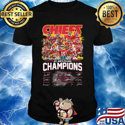 Kansas city chiefs 2020 nfc north divison champions players signatures shirt