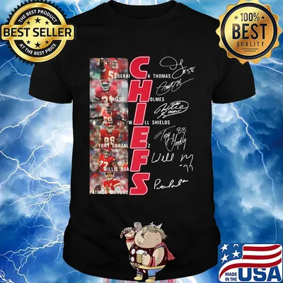 Kansas city chiefs football team players signatures shirt
