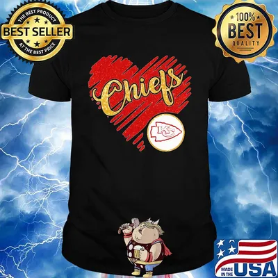 Kansas city chiefs logo heart diamond shirt