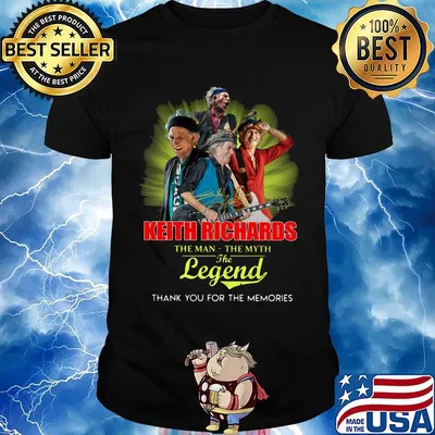 Keith richards the man the myth the legend thank you for the memories signature shirt
