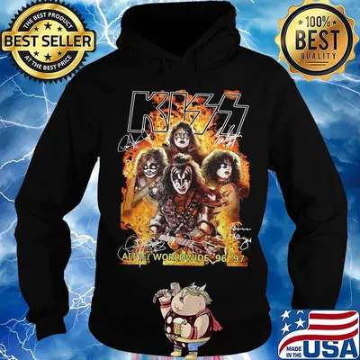 Kiss band alive worldwide 96 97 signatures s Hoodie