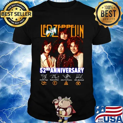 Led zeppelin 52nd anniversary 1968 2020 signatures shirt