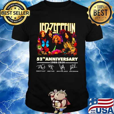Led zeppelin 52nd anniversary 1968 2020 thank you for the memories signatures flower shirt