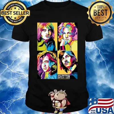 Led zeppelin band members art color shirt