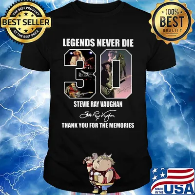 Legends never die 30 stevie ray vaughan thank you for the memories signature shirt