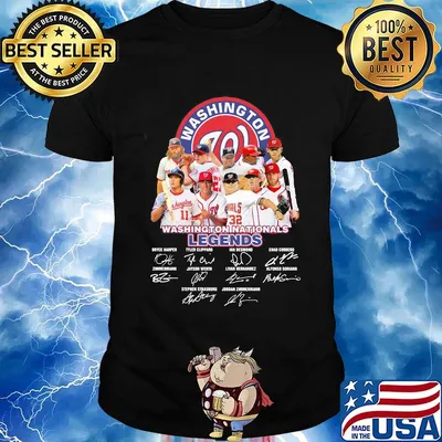 Legends washington nationals baseball team players signatures shirt