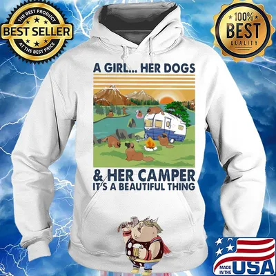 Leonberger a woman her dog paw and her camper it's a beautiful thing vintage retro s Hoodie