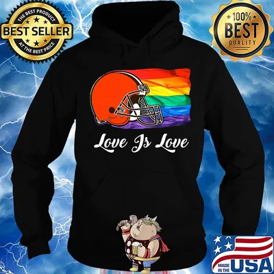 Lgbt flag cleveland browns love is love football logo s Hoodie