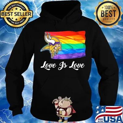 Lgbt flag minnesota vikings love is love football logo s Hoodie