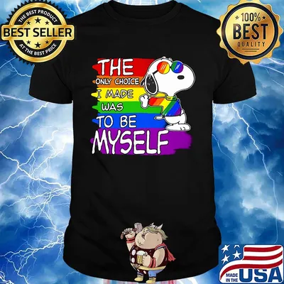 Lgbt flag rainbow snoopy the only choice i made was to be myself shirt
