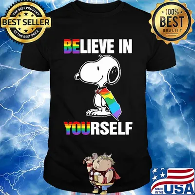 Lgbt flag snoopy believe in yourself shirt