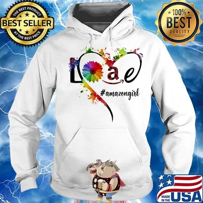 Lgbt love amazon girl flower heart s Hoodie